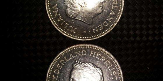 Moneta olandese in argento 10 G del 1970
